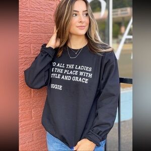 ASK Apparel Women’s Black Long Sleeve Biggie Smalls Lyrics Crewneck Sweater
